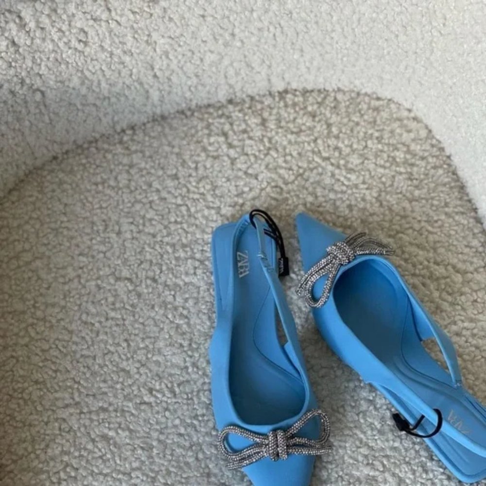 ZARA Embellished Bow Flat Mules - Picture 5 of 6
